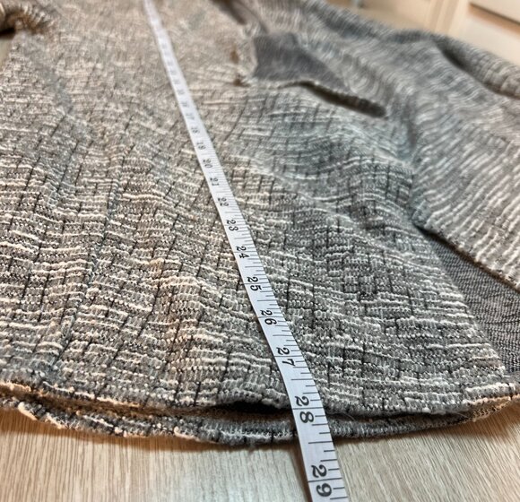 LOFT Cardigan Sweater Jacket Womens M Gray White Tweed Bouclé Open Front - Picture 11 of 12